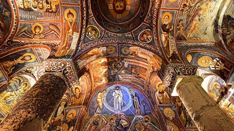 The Dark Church or Karanlik Kilise has one of the most impressive and well preserved interiors