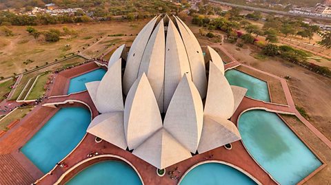 Each component of the Lotus Temple is repeated nine times 