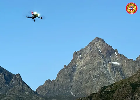 CNSAS The mountain rescue services in Piemonte used drones to take thousands of images of the mountainside before analysing them with AI (Credit: CNSAS)