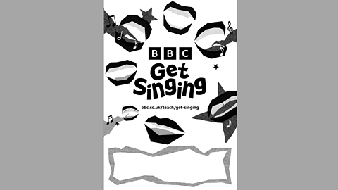 Download black and white BBC Get Singing poster