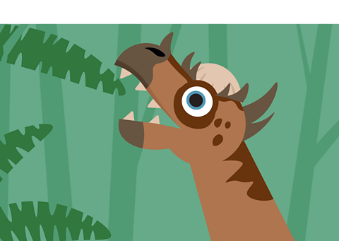 A Stygimoloch dinosaur eating leaves.