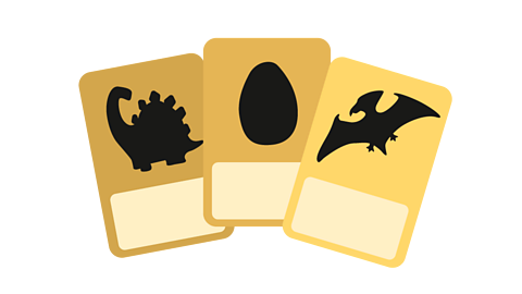 Three dinosaur fact file cards.