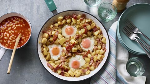 Egg and bacon hash | Save to My Food