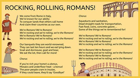 Lyric sheet - Rocking, rolling, Romans!