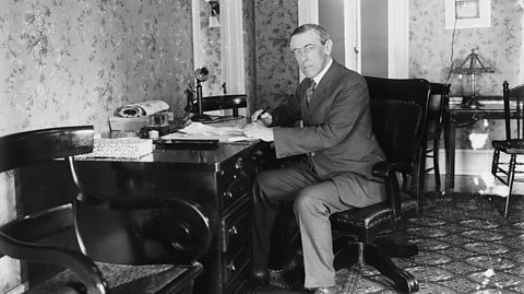 Woodrow Wilson at a desk