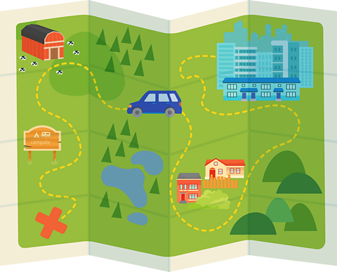 Image of a map, used by pupils studying coordinates for the SEAG transfer test