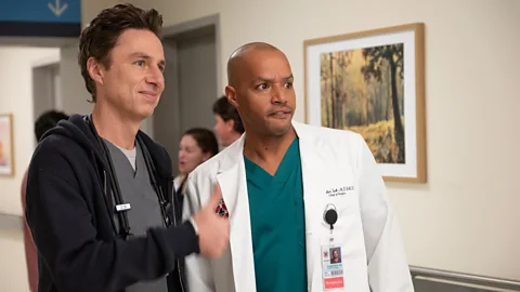 Disney/ Jeff Weddell Zach Braff and Donald Faison in Scrubs (Credit: Disney/ Jeff Weddell)
