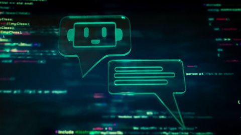 An image showing speech bubbles that represent an online chatbot at work