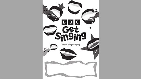 Download black and white BBC Get Singing poster