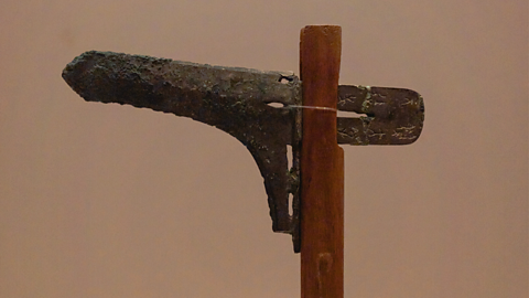 A Shang dynasty period bronze battle axe
