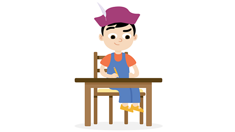 The Duke of biscuits sat at a desk