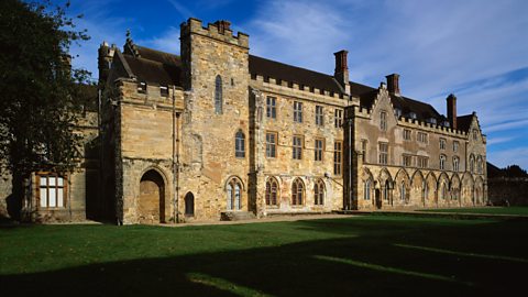 Battle Abbey a large grand building standing on the field of the Battle of Hastings