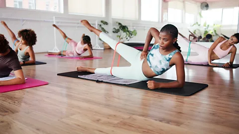 Getty Images Superspreading is more likely to take place during group gym or exercise classes (Credit: Getty Images)