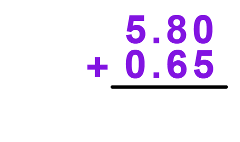Sum of 5.80 plus 0.65 for pupils preparing for the SEAG transfer test