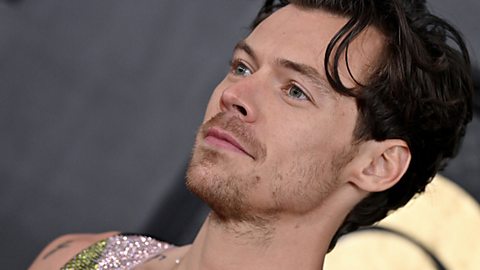 Close up of Harry Styles.