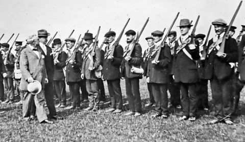 John Redmond reviewing soldiers.