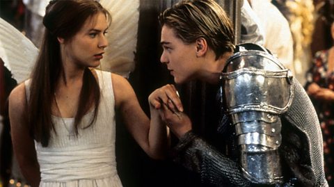 Claire Danes and Leonardo Di Caprio in Baz Luhrmann's Romeo & Juliet (1996)