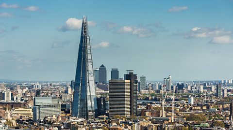 The Shard, with the London skyline behind it