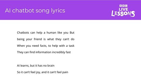 AI chatbot song lyrics