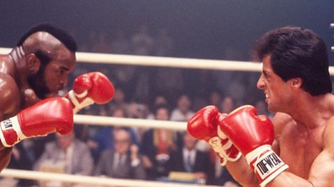 Mr T’s as Clubber Lang boxes against Sylvester Stallone's Rocky Balboa in Rocky 3