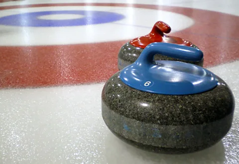Felix/ Wikimedia Commons/ CC BY 2.0 A curling rink may look smooth, but the surface is pebbled to reduce friction between the stone and ice (Credit: Felix/ Wikimedia Commons/ CC BY 2.0)