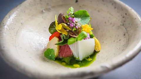 John Troxell A close-up image of a dish at SoNoMa in Kyoto