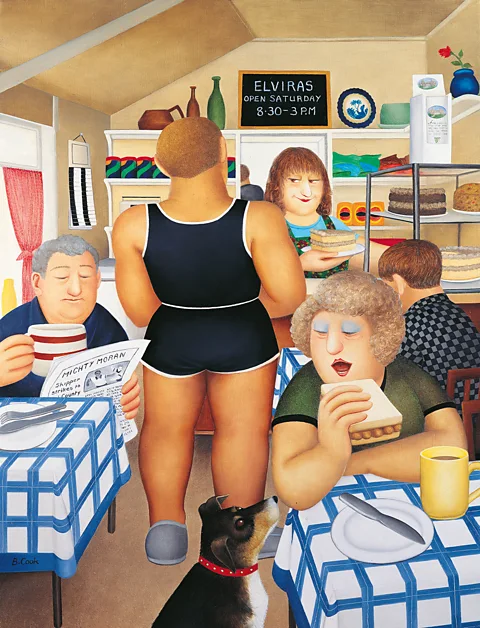 Courtesy of www.ourberylcook.com/ John Cook 2025 Cook largely painting the people she encountered in Plymouth – joy emanates from every scene (Credit: Courtesy of www.ourberylcook.com/ John Cook 2025)