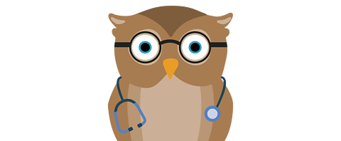 An own wearing glasses, with a stethoscope.