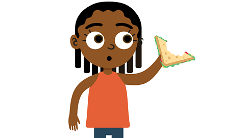 A girl eating a sandwich