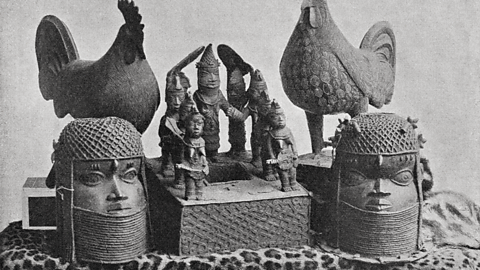 Bronzes from the Oba's palace in the Kingdom of Benin.