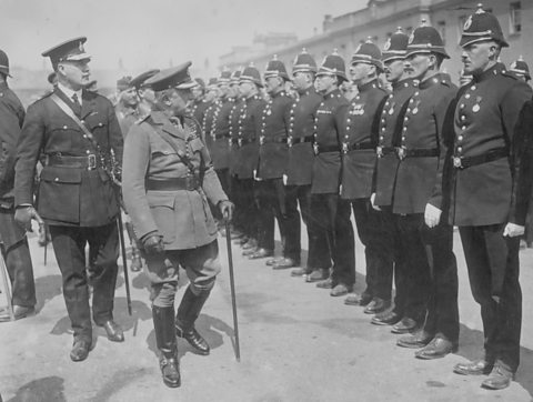  Lord French inspecting the members of the Royal Irish Constabulary, 1921