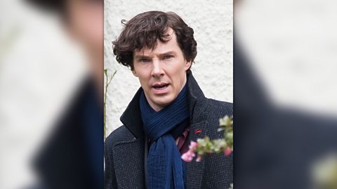 Benedict Cumberbatch on set for BBC's Sherlock
