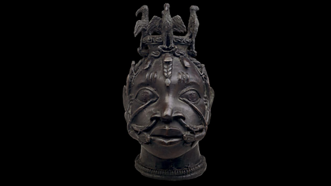 The bronze head of the Benin god Osun.