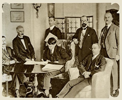 The signing of the Anglo-Irish Treaty, 1921