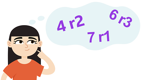 A girl thinking about numbers with remainders for the SEAG transfer test