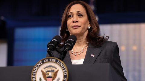 Vice President Kamala Harris delivering a speech 