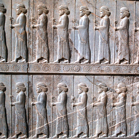 A relief (sculpture) of the Immortals.