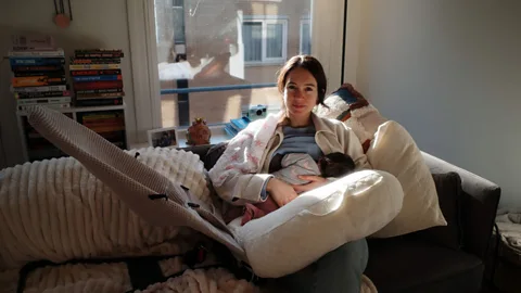 Alexander Riezebeek Caterina Yannicelli says having a kraamvorgende at home to help in the first days of her baby's life made her feel more confident (Credit: Alexander Riezebeek)