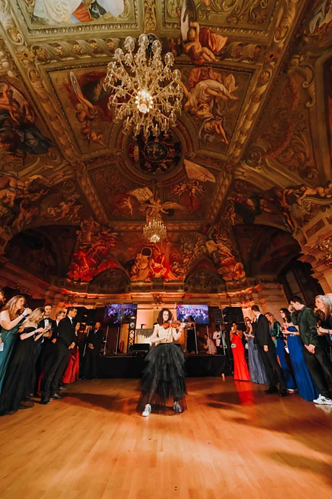 Hannes Winkler Wiener Hip-hop Ball is a blend of tradition and novelty as dancers wear formal clothing but dance to hip-hop music (Credit: Hannes Winkler)