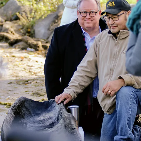 Wisconsin Historical Society Quackenbrush was present when the first 1,200-year-old canoe was pulled from the Lake (Credit: Wisconsin Historical Society)