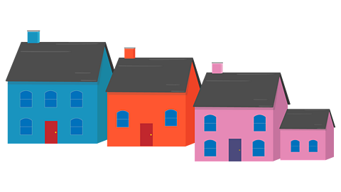 A row of colourful houses