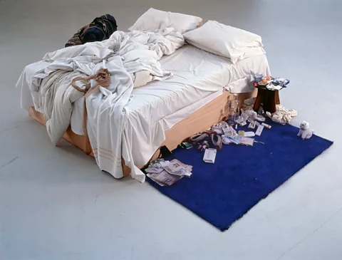 Courtesy of The Saatchi Gallery, London Tracey Emin's 1998 artwork My Bed recreated a post-break-up depressive breakdown, when the artist had stewed in bed for days (Credit: Courtesy of The Saatchi Gallery, London)