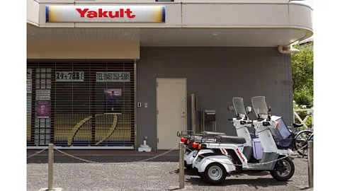 Alamy Each morning, Yakult's local sales centres dispatch delivery workers to visit dozens of households (Credit: Alamy)