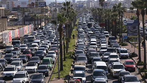 Getty Images Thousands of Lebanese citizens and visitors have fled parts of the nation in recent days (Credit: Getty Images)