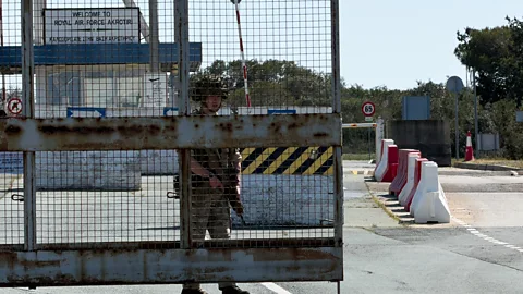 Getty Images British officers are guarding Cyprus' RAF Akrotiri air base following drone attacks in recent days (Credit: Getty Images)