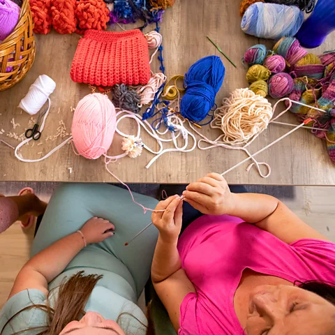 Getty Images While there are lots of health claims about the benefits of knitting, it is a powerful antidote to addictive behaviours (Credit: Getty Images)