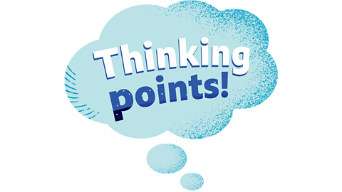Light blue thought bubble that says Thinking Points!