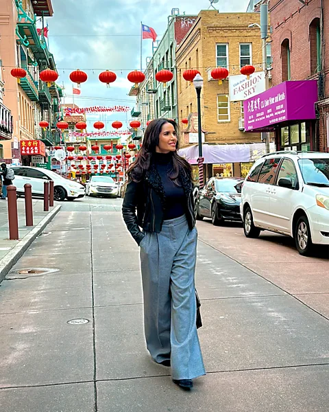 Courtesy of Padma Lakshmi Lakshmi travels constantly for work and must find ways to feel at home (Credit: Courtesy of Padma Lakshmi)