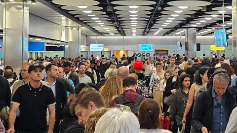 Getty Images Some non-EU nationals have experienced hours-long lines because of the new EES (Credit: Getty Images)