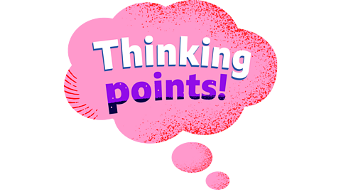 Pink thought bubble that says Thinking Points!